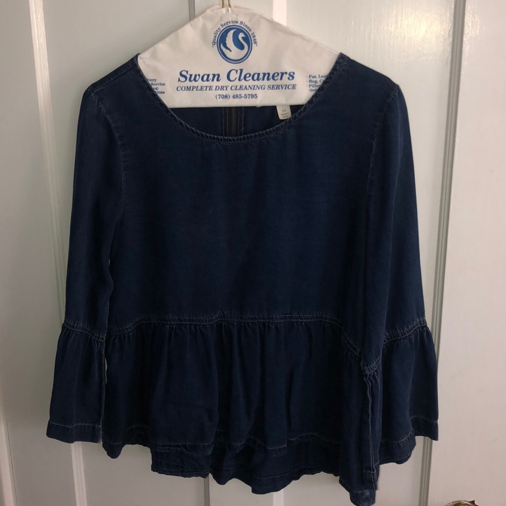 long sleeve denim blouse